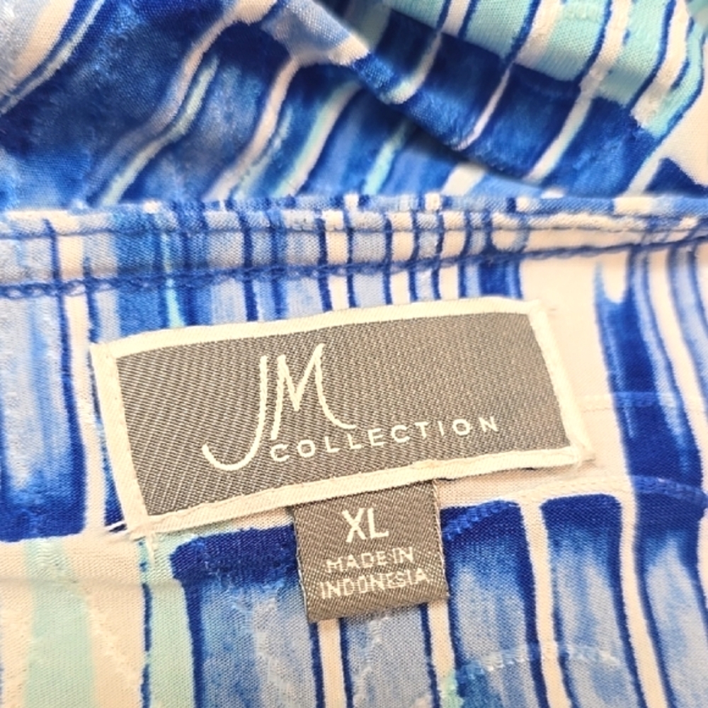 JM Collection Blue Boxy Top Sz XL - Picture 4 of 5